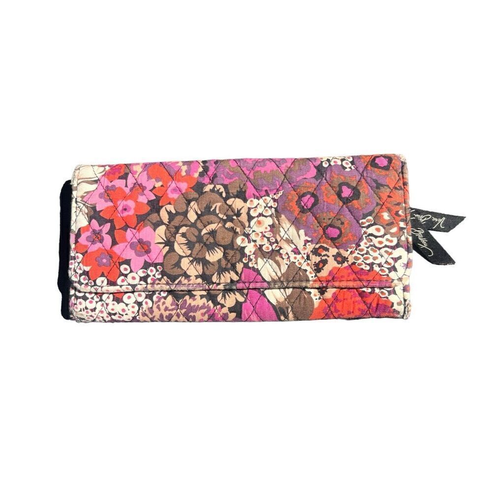 Vera Bradley rosewood trifold long wallet floral multicolor